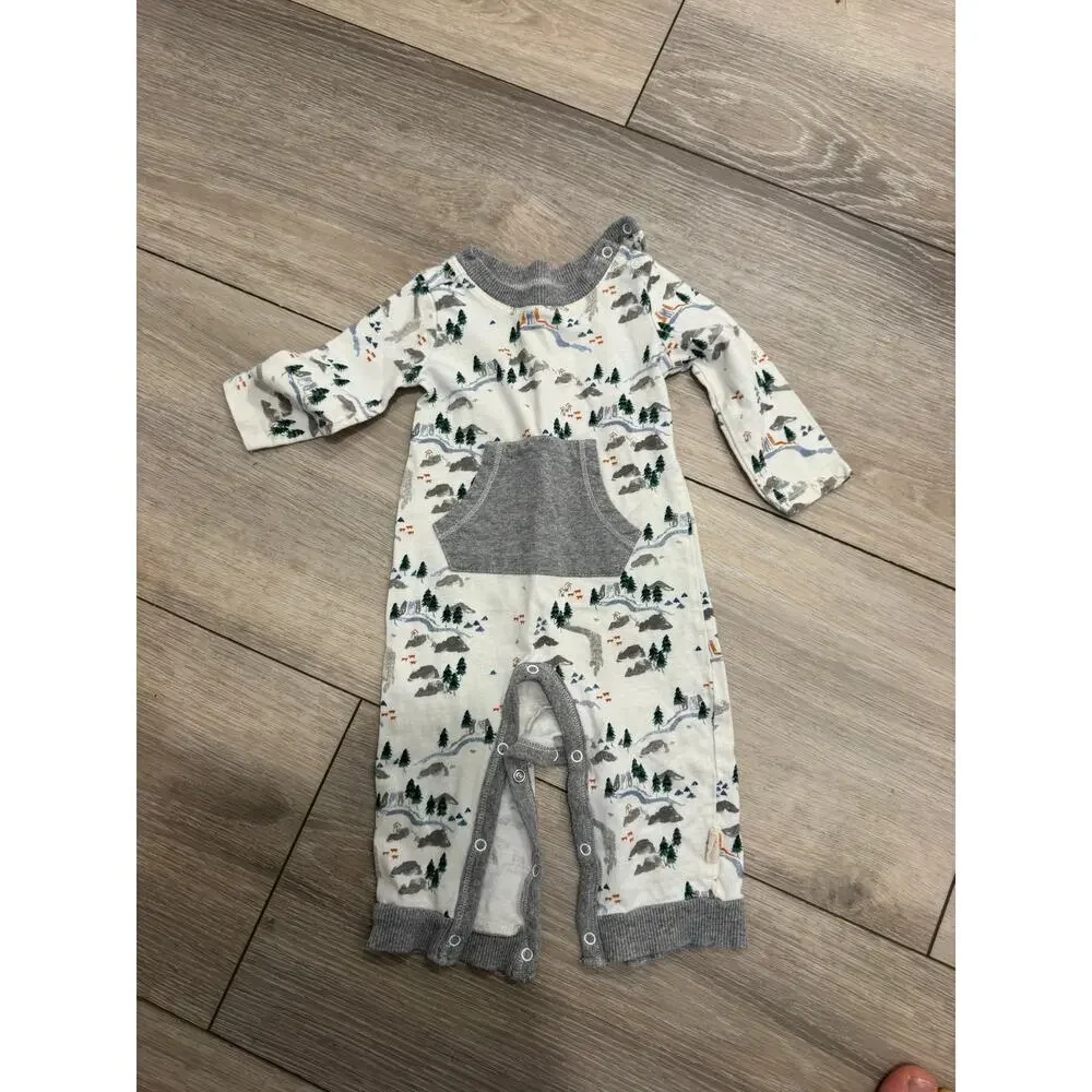 Burts Bees organic cotton Mountain/tree one piece